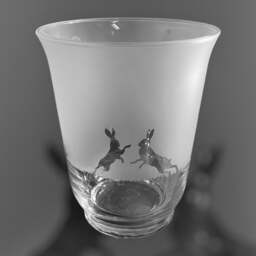 Hare Vase - 18cm Clear Flared Glass Vase Or Candleholder With Hare Frieze Design - thumbnail 1