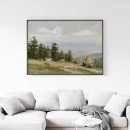 Cedar Forest Poster, Misty Valley Print, Nature Wall Art, Paper - thumbnail 4