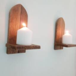 Pair Of Arched Gothic Candle Sconces. Please Read P&p Restrictions On This Order in The Description - thumbnail 2