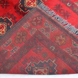 3x5 Ft Turkmen Oriental Rug, Khal Mohammedi Bukhara Afghan Geometric Handmade Red Bokhara Livingroom, D??cor Office Area Rug - thumbnail 4
