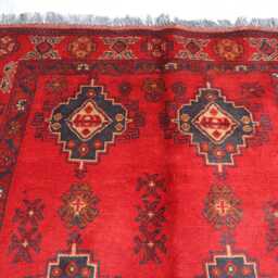 3x5 Ft Turkmen Oriental Rug, Khal Mohammedi Bukhara Afghan Geometric Handmade Red Bokhara Livingroom, D??cor Office Area Rug - thumbnail 3
