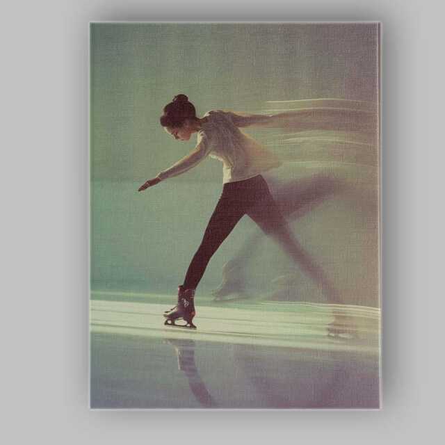 Elegant Figure Skater Motion Blur Contemporary Sports Portrait Canvas Wall Art Print Decor Picture Ready To Hang - image 1