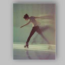 Elegant Figure Skater Motion Blur Contemporary Sports Portrait Canvas Wall Art Print Decor Picture Ready To Hang - thumbnail 1