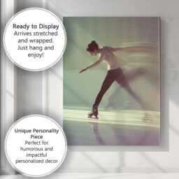 Elegant Figure Skater Motion Blur Contemporary Sports Portrait Canvas Wall Art Print Decor Picture Ready To Hang - thumbnail 3