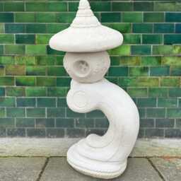 Concrete Curved Pagoda Statue Zen Garden Temple Decor Japanese Stone Lantern Sculpture Outdoor Lawn Ornament Handmade Art Gift - thumbnail 3