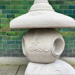 Concrete Curved Pagoda Statue Zen Garden Temple Decor Japanese Stone Lantern Sculpture Outdoor Lawn Ornament Handmade Art Gift - thumbnail 2