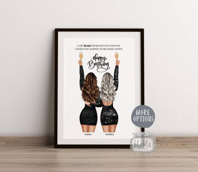 Personalised Friends Christmas Gift, Friend Best Wall Art - image 1