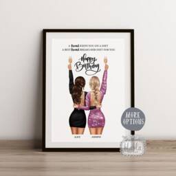 Personalised Friends Christmas Gift, Friend Best Wall Art - thumbnail 2