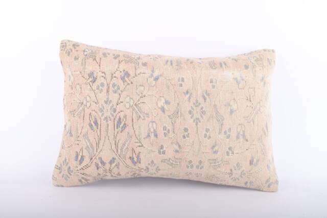 16x24 Turkish Kilim Pillow Embroidered Lumbar Cushion - image 1