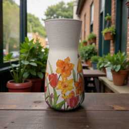 Beautiful Daffodil & Tulip Flower Vase, Gifts For Mum, Nan, Housewarming Gifts, Mothers Day, Birthday, Spring Decor - thumbnail 1