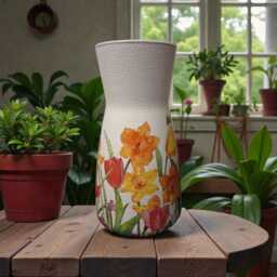 Beautiful Daffodil & Tulip Flower Vase, Gifts For Mum, Nan, Housewarming Gifts, Mothers Day, Birthday, Spring Decor - thumbnail 3