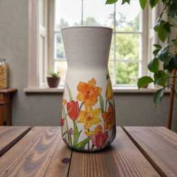 Beautiful Daffodil & Tulip Flower Vase, Gifts For Mum, Nan, Housewarming Gifts, Mothers Day, Birthday, Spring Decor - thumbnail 2