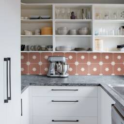 Red Earth Stars Tile Stickers, Suitable For Wall & Floor, Peel & Stick, Sticker, Decal, Pack Of 10, Skustere - thumbnail 2