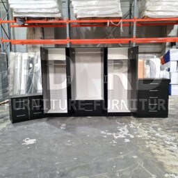Black Wardrobe, Large Wardrobe Ready Assembled Classic 6 Door 4 Mirror - thumbnail 3