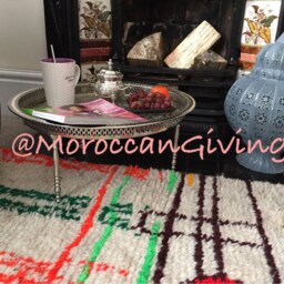 xl Large Authentic Moroccan Elegant Handcrafted Alpaca Silver Serving Tray/Table With Screw-On Legs From Fez - thumbnail 2