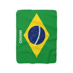 Brazil Fleece Blanket, Brazil Flag Blanket, Of Brazil, Custom Personalized Country Gift, Name Blanket - thumbnail 2