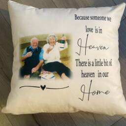 Personalised Memorial Keepsake Cushion Of A Loved One , Someone in Heaven , Cuddle Gift , in Loving Memory - thumbnail 2