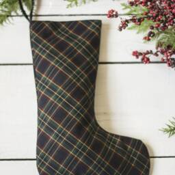 Dark Green Plaid Christmas Stocking - thumbnail 2