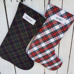 Dark Green Plaid Christmas Stocking - thumbnail 3