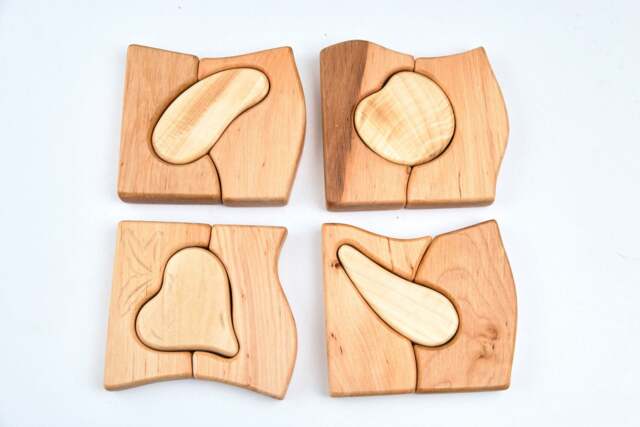 Wood Play Set - Walfdorf Cubes Wooden Meccano Eco-Puzzle Toys Animal Puzzle Puzzle Toy Kids Gifts Vegetabls - image 1