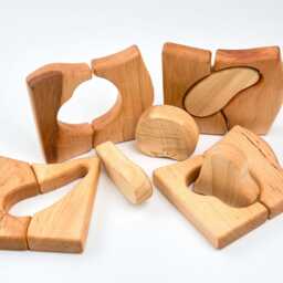 Wood Play Set - Walfdorf Cubes Wooden Meccano Eco-Puzzle Toys Animal Puzzle Puzzle Toy Kids Gifts Vegetabls - thumbnail 4