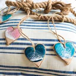 Bunting Pink & Blue Rustic Colourful Garland Decoration For Bedroom Fireplace Beach Room Decor Teen Wall Art - thumbnail 3