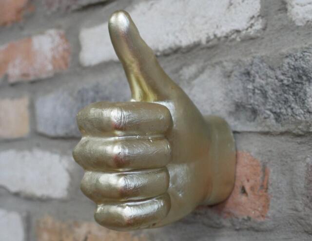 Golden Thumbs Hand Gesture Wall Art - Mounted Decoration Up Home Gift - image 1