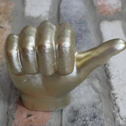 Golden Thumbs Hand Gesture Wall Art - Mounted Decoration Up Home Gift - thumbnail 3