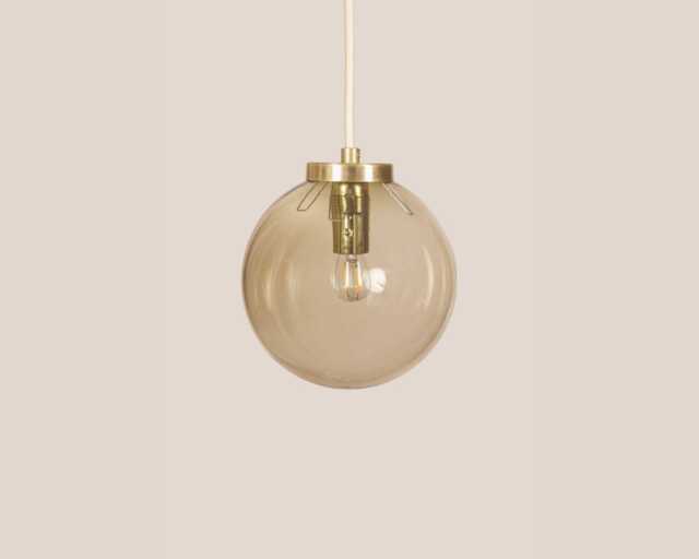 Laura Vintage Pendant Light Mcm Hanging Handcrafted Glass Lamp Retro Ceiling Fixture Yugoslavia Gold Brass - image 1