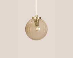 Laura Vintage Pendant Light Mcm Hanging Handcrafted Glass Lamp Retro Ceiling Fixture Yugoslavia Gold Brass