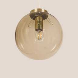Laura Vintage Pendant Light Mcm Hanging Handcrafted Glass Lamp Retro Ceiling Fixture Yugoslavia Gold Brass - thumbnail 3