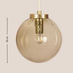 Laura Vintage Pendant Light Mcm Hanging Handcrafted Glass Lamp Retro Ceiling Fixture Yugoslavia Gold Brass - thumbnail 4