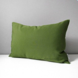 Palm Sunbrella?? Outdoor Pillow Cover in Olive Green For Modern Patio & Garden Seating, Throw Cushions By Mazizmuse - thumbnail 3