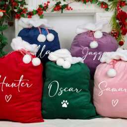 Personalized Christmas Family Santa Bag, Stocking Sack With Name, Gift Bag , Holiday For Kids, Xmas - thumbnail 3