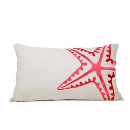 Nautical Pillow Cover, Starfish Pillow, Sea Life Housewarming Gift, Beach Decor, Linen Starfish, Gift For Her - thumbnail 1