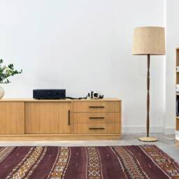 Veneer Oak Long Tv Cabinet With Sliding Door Sideboard in Modern Mid-Century Style For Living Room Or Bedroom Livlo D-S03 - thumbnail 4