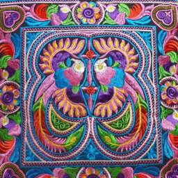 Embroidered Cushion Cover, Boho Cushion, Bohemian Decor, Thai Hmong Colourful - thumbnail 3