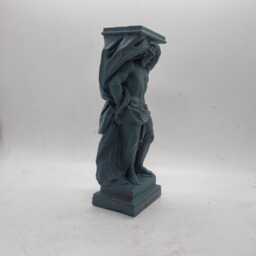 Patina Effect Atlas Statuette, Roman Hellenistic Sculpture, Greek Mythology Gift Idea, Greek Titan Statue, Rustic Home Decoration, Bust - thumbnail 2
