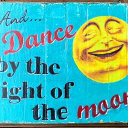 Vintage Style Wood Sign Dance By Moon Light, Whimsical Wall Art - thumbnail 4