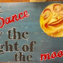 Vintage Style Wood Sign Dance By Moon Light, Whimsical Wall Art - thumbnail 3