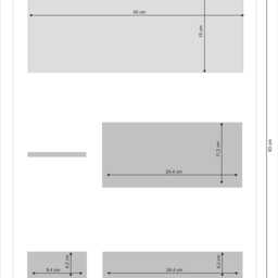 Entryway Organizer, 45 X 63 cm, Wooden, White, Home Office, Pin Board - thumbnail 4