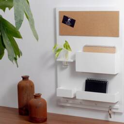 Entryway Organizer, 45 X 63 cm, Wooden, White, Home Office, Pin Board - thumbnail 2