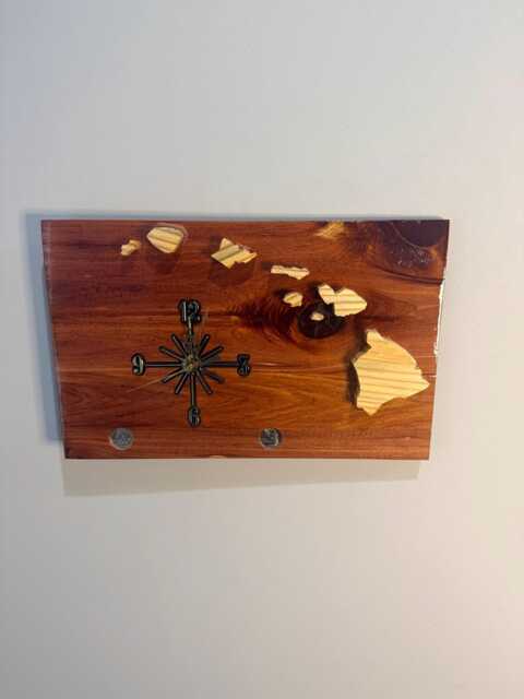 Hawaii Handmade State Quarter Clock, Red Cedar & Pine Wood With Inlaid Quarters. Fully Customizable - image 1
