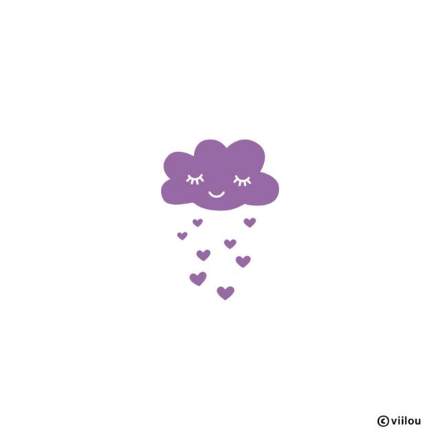 Cloud Sticker Hearts Wall Decals Nursery Tattoos Clouds Stickers Children Illustration Baby Room Decoration Kids Diy - image 1