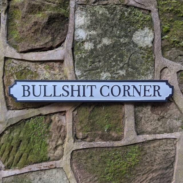 Bullsht Corner Metal Street Sign Wall Hanging Indoor Or Outdoor - image 1