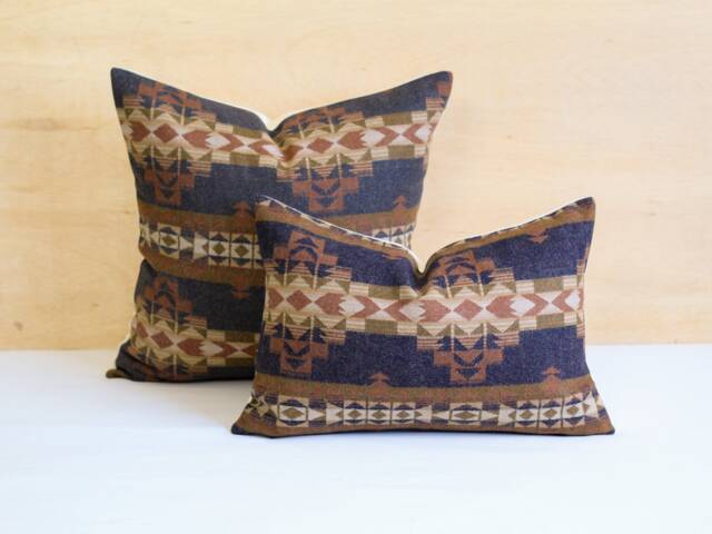 Desert Dawn Pillow Cover, Brown & Navy Southwestern Cover - Made To Order - image 1