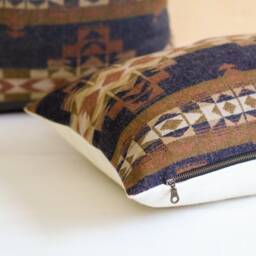 Desert Dawn Pillow Cover, Brown & Navy Southwestern Cover - Made To Order - thumbnail 2