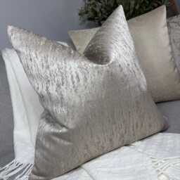 Luxury Taupe Cushion Cover - Textured Design Reversible Pillow Case For Sofa Or Bed Nessa