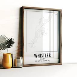 Whistler Ski Print Set - Watercolour Alpine Map Poster - Travel Wall Artwork Skiing Gifts British Columbia Resort Snowboarding Art - thumbnail 3