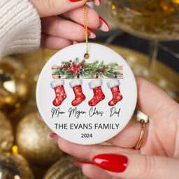 Personalized Family Christmas Ornament Baby's First Xmas Bauble Keepsake - thumbnail 3